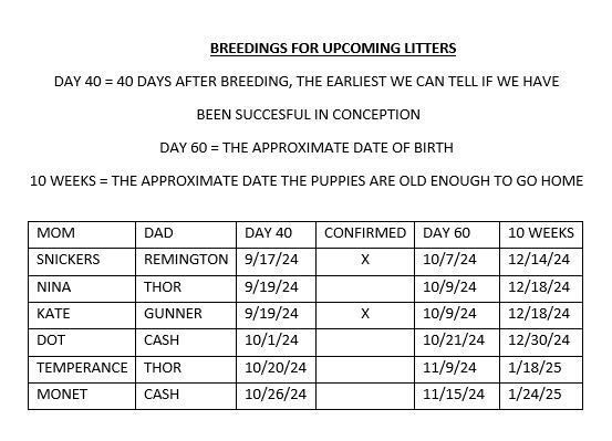 Current Breeding List